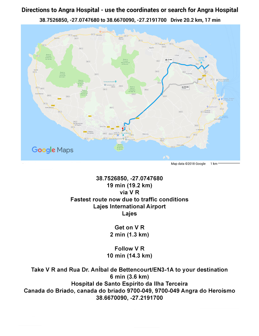 Directions to Angra Hospital